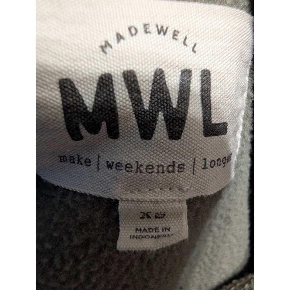 MWL Madewell Betterfleece Zip Quilted-Pocket Jacket XS Pressed Sage Gorpcore - Picture 6 of 9